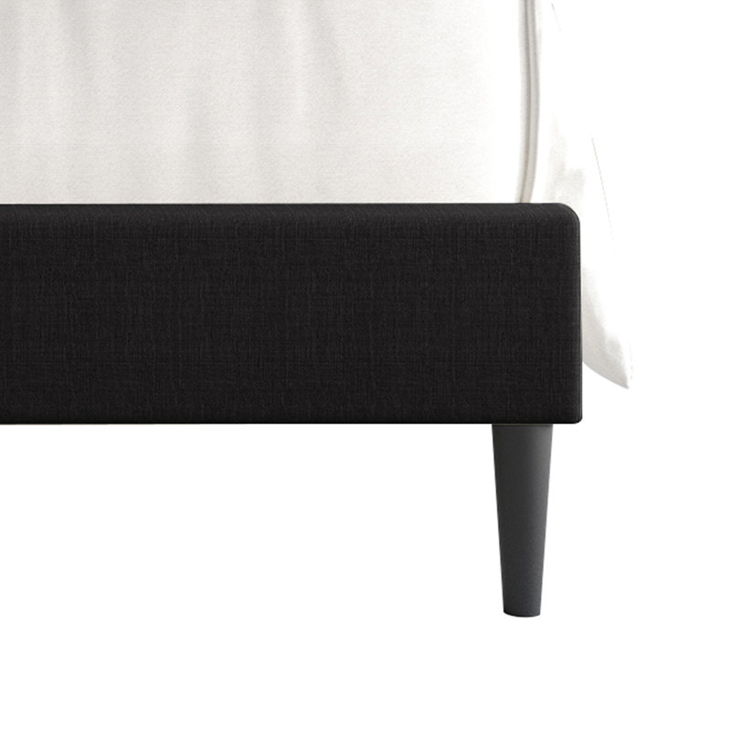 Artemiza Upholstered Platform Bed, Black, Full / Double