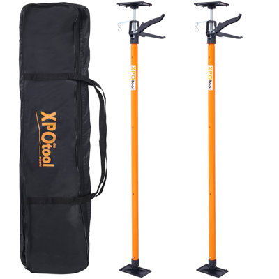 2Pack Adjustable Support Pole,Steel 3Rd Hand Support System,Support Rod For Jacks Cargo Bars Drywalls,Cabinet Jacks For Installing Cabinets,Extends From 45 To 114 Inch ,With Carry Bag
