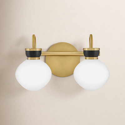 2-Light Opal Glass Bath Sconce