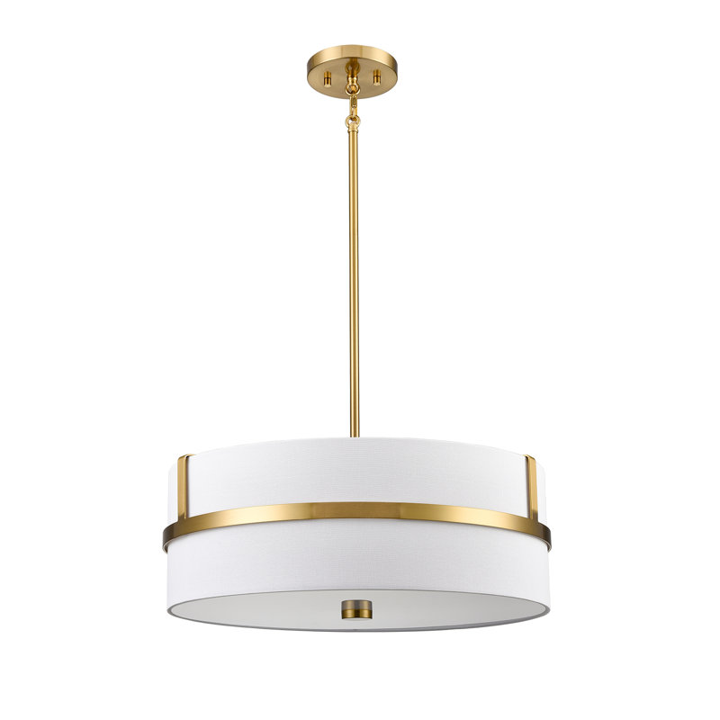 Luminaire suspendu en tissu doré