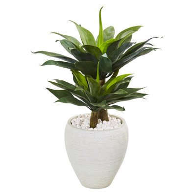 33'' Faux Agave Plant in Stone Planter