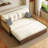 Beige Modern Minimalist Corduroy Sofa Bed with Cushions-404937458