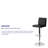 Winnols Contemporary Vinyl Adjustable Height Barstool with Panel Back and Chrome Base-93930751