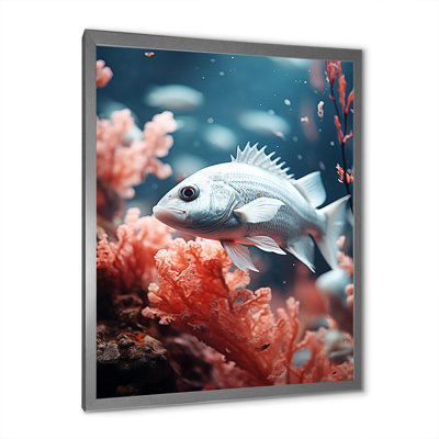 " Monochrome Blue And Grey Fish Dance "
