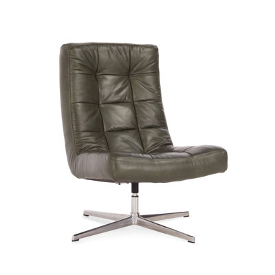 Porter Forest Green Leather Swivel Accent Chair