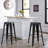 Backless Industrial Bar Stools   Of 2 , 30" Seat Height, Distressed Black Finish, Lightweight And Stackable, Suitable For Kitchen Islands, Abs Filler, 17" Width Depth Vintage Style Seat, Abs+Pc