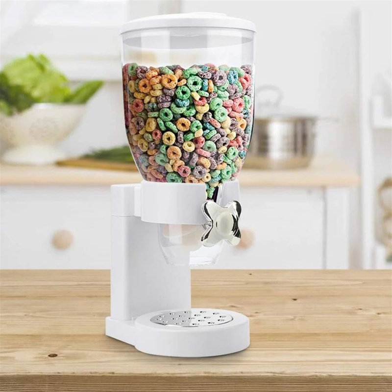 Devron Dry Food Cereal Dispenser Box Container, White