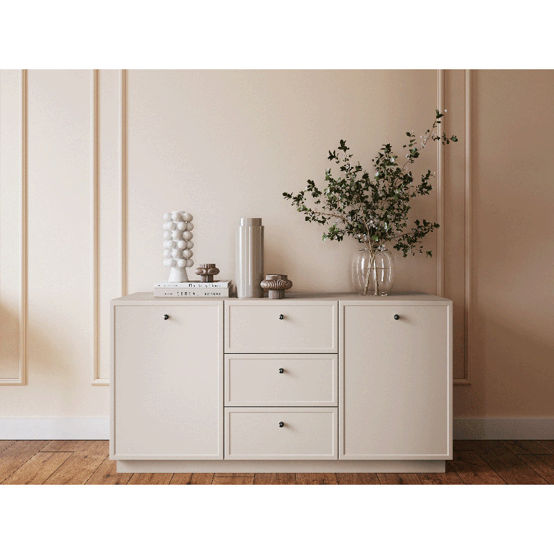 Bagga 150cm Sideboard, Beige Cream/Matte Black