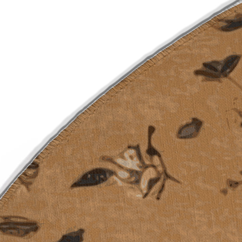Tapis d'intérieur et d'extérieur brun français, Rond 5 pi