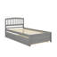 Structure de lit plateforme simple en bois avec lit gigogne-711783274
