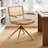 Bonneau Mid-Century Modern Faux Leather Swivel Home Office Task Chair with Rattan Back-9382233