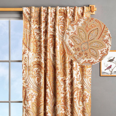 Maison d'Hermine Kashmir Paisley - Multi 100% Cotton Set of 1 Curtain - 50" x 124"