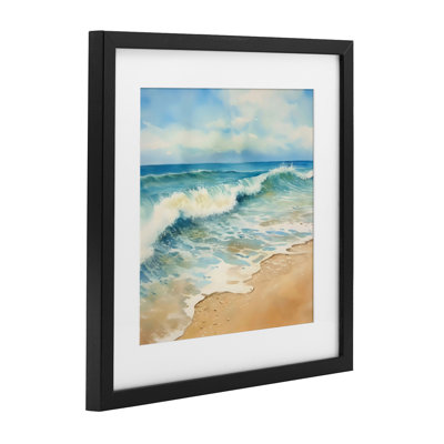 Hear The Waves Coast Framed Print Under Glass, design by LSR Design Studio
