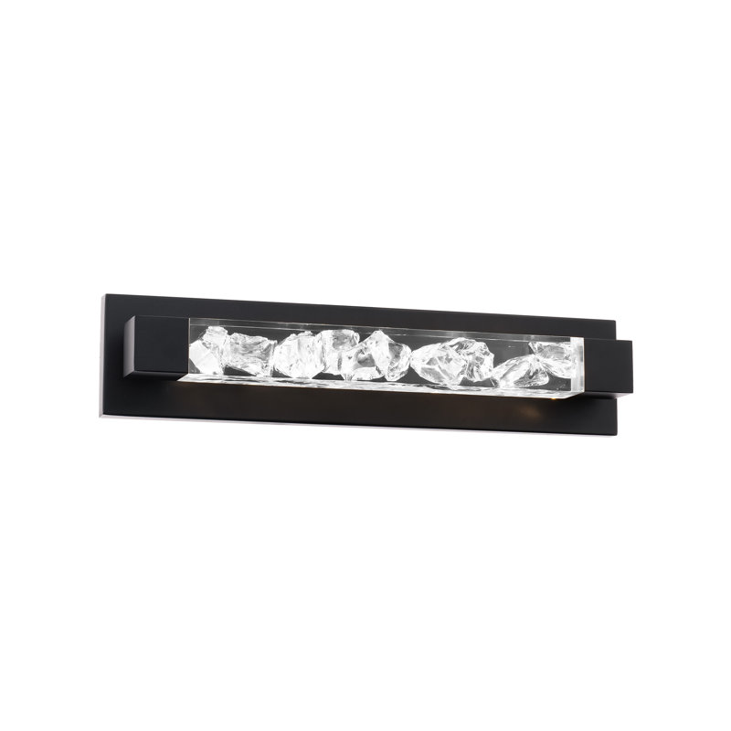 Black Crystal Fused Acrylic Dimmable LED Bath Bar