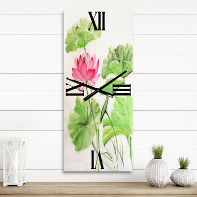 Lotus et libellule - Horloge murale traditionnelle