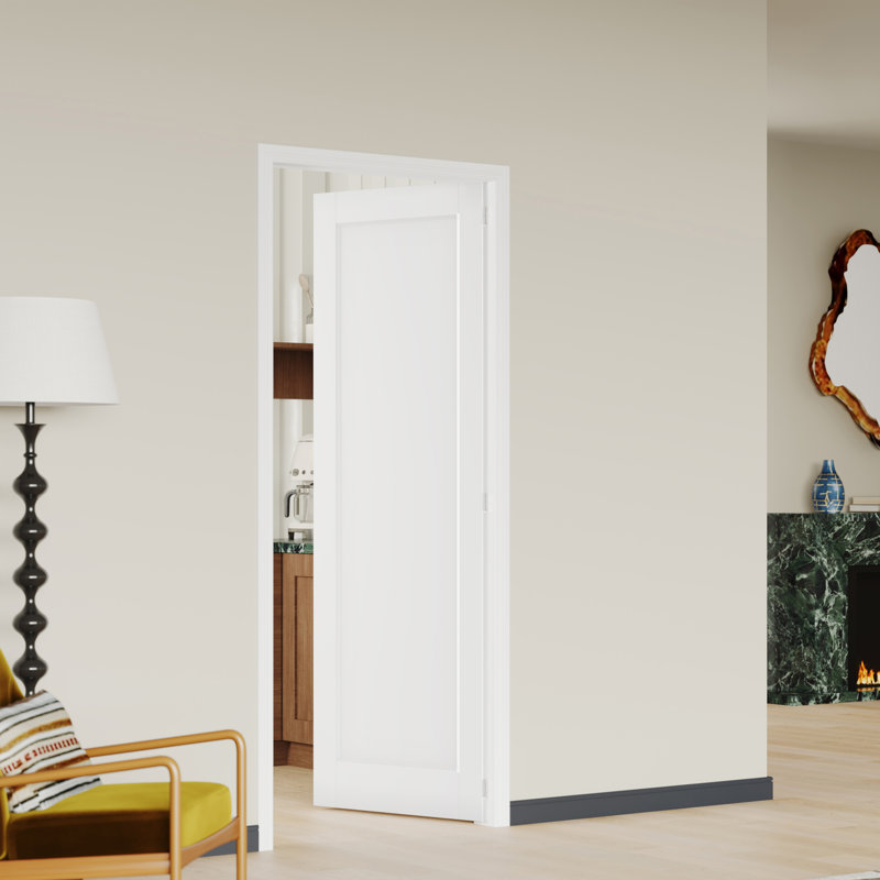 Prehung Door - Porte intérieure simple en panneau de fibres à densité moyenne de style Shaker avec montant réglable et quincaillerie (assemblage requis)