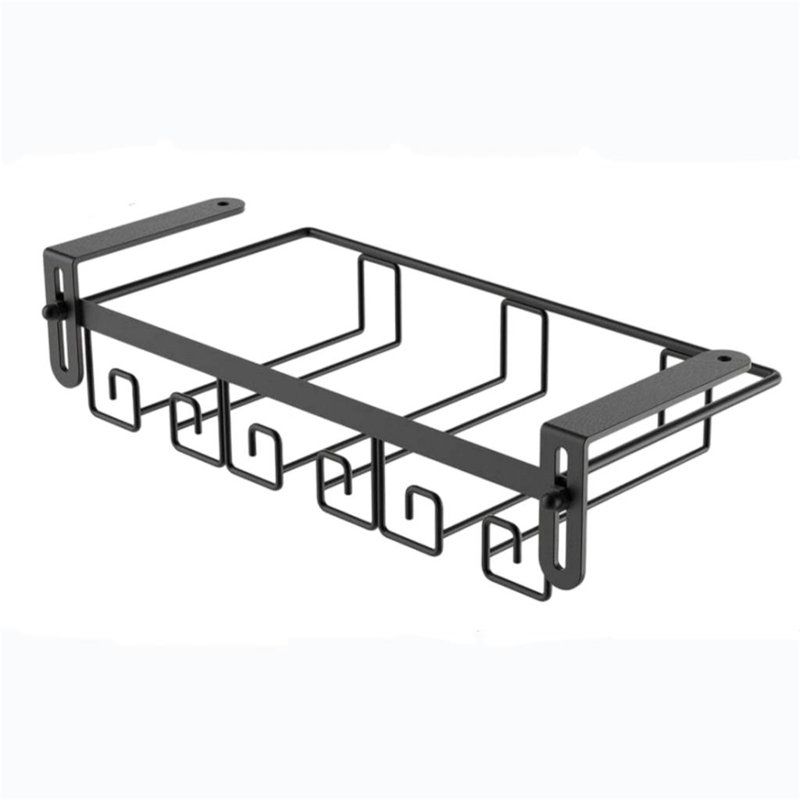 Wall Mounted Wine Glass Rack Black
