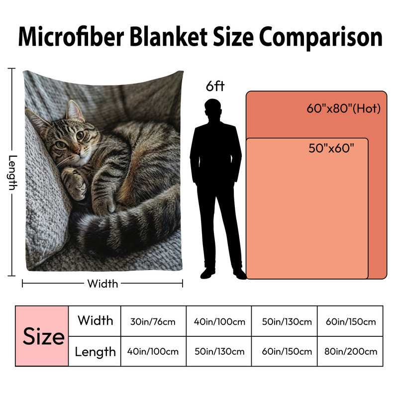 Jeté en flanelle JYK, L 30 po x l 40 po, Cat Lying Blanket