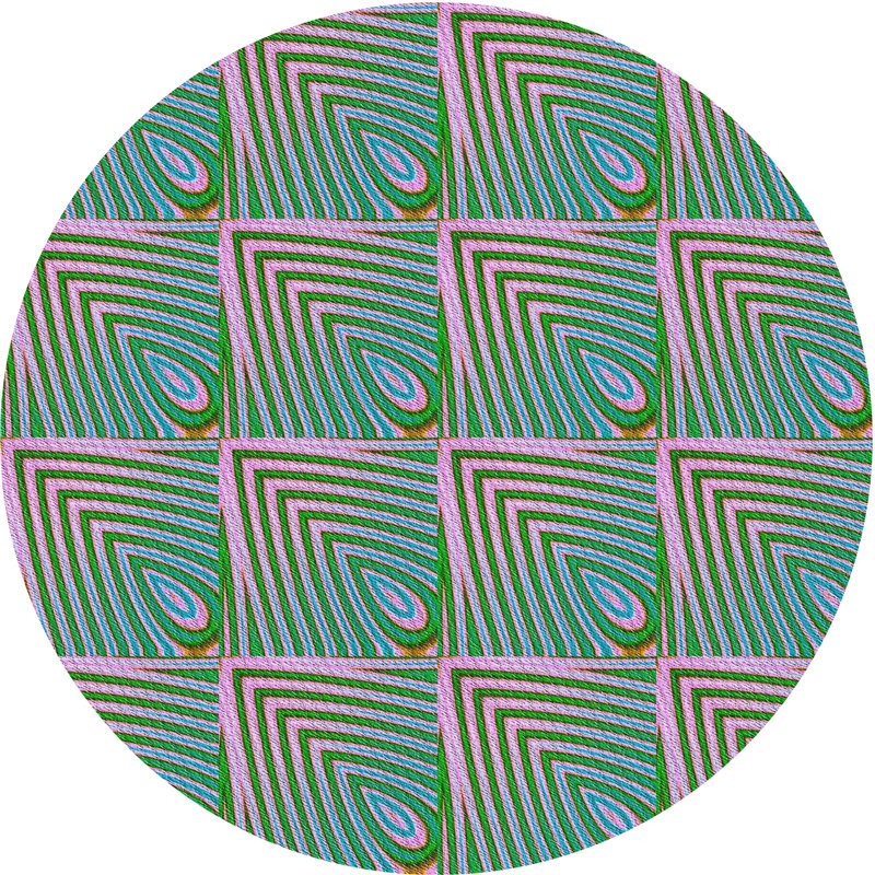 Vert Non disponible/gris Tapis décoratif, Rond 7 pi