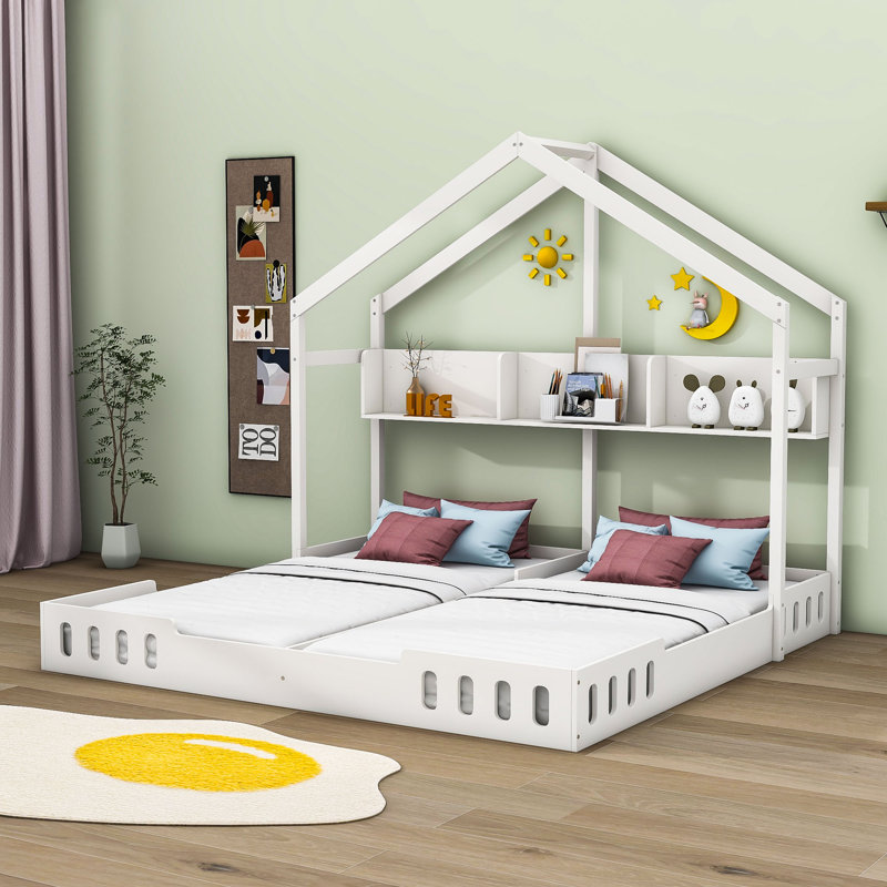 Biddlesden Unfinished Standard Bed with Shelves