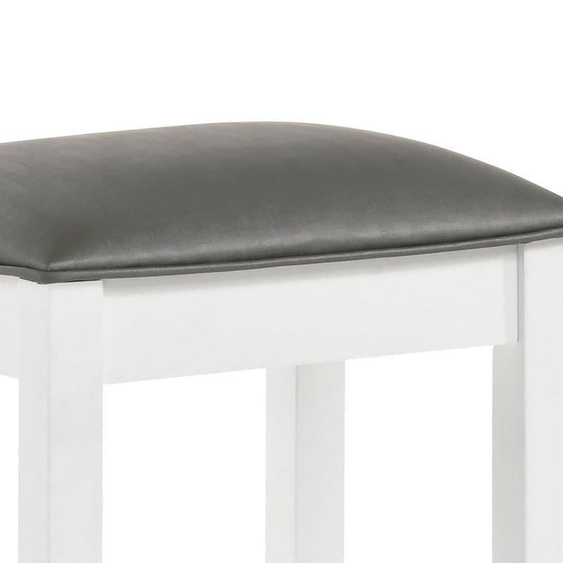 Tabouret de coiffeuse blanc avec siège rembourré