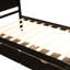 Lit plateforme avec rangement, 2 tiroirs avec roulettes, structure simple-587978811
