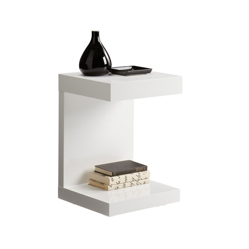 End Table, High Gloss White