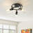 3-Lamp black dimmable glass ceiling light