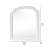 Kyna Dresser Mirror, Beveled Glass, Classic Antique White Solid Wood, 40X42