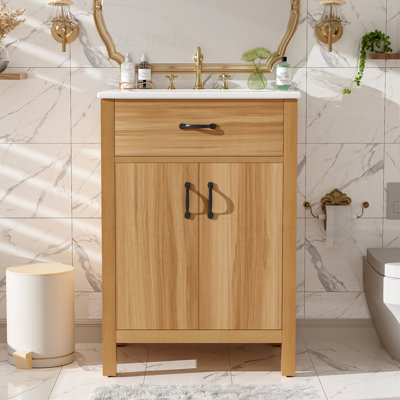 Meuble-lavabo 24 po avec cadre en bois massif