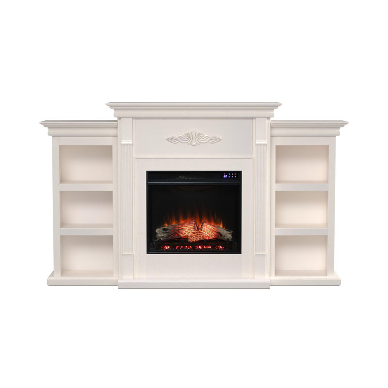 Tonsey Electric Fireplace with Remote, Ivory