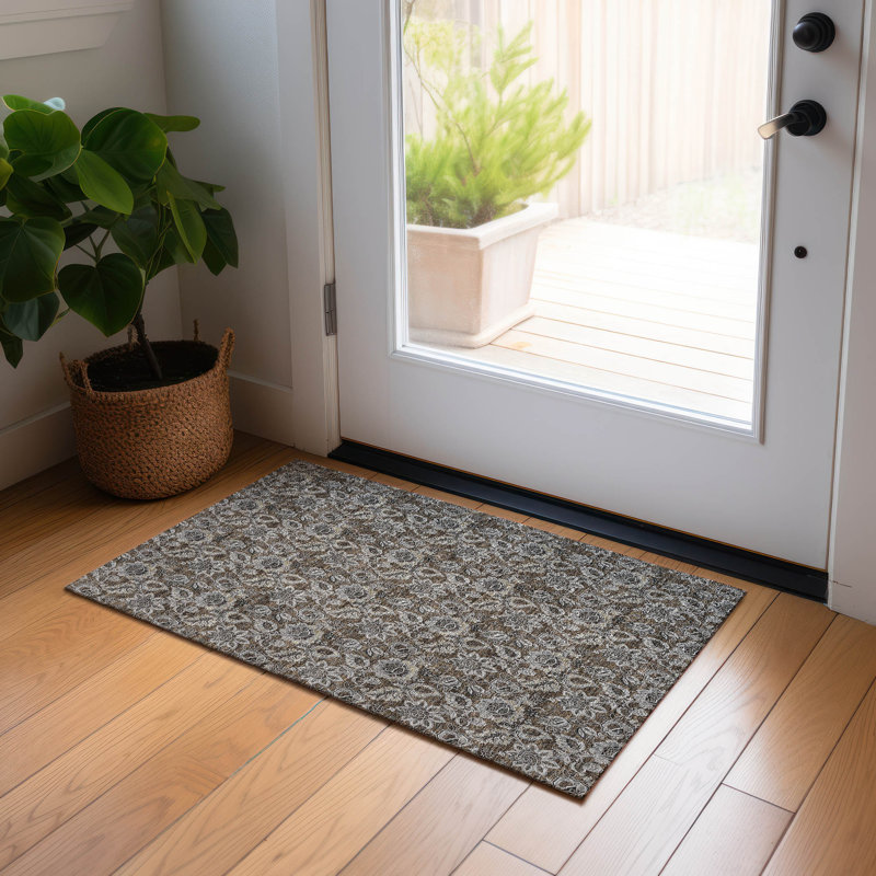 Tapis intérieur / extérieur Flitwick avec envers antidérapant, Rectangle 1 pi 8 po x 2 pi 6 po