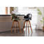 Corrigan Studio® Idan Swivel Bar Stool, Pu Leather Upholstery, Bamboo Legs-333589528