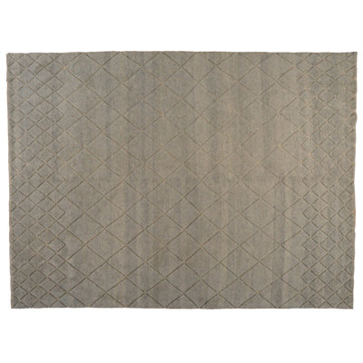 Tapis unique noué à la main brun de 9 pi x 12 pi