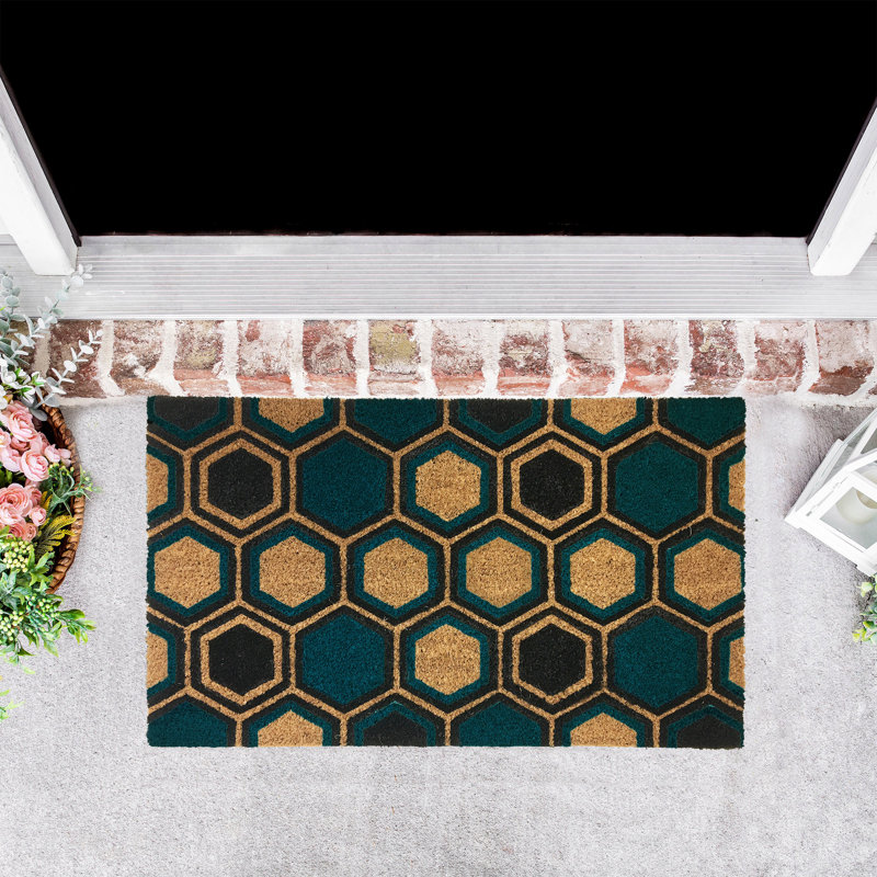 Alfret Non-Slip Geometric Indoor / Outdoor Doormat