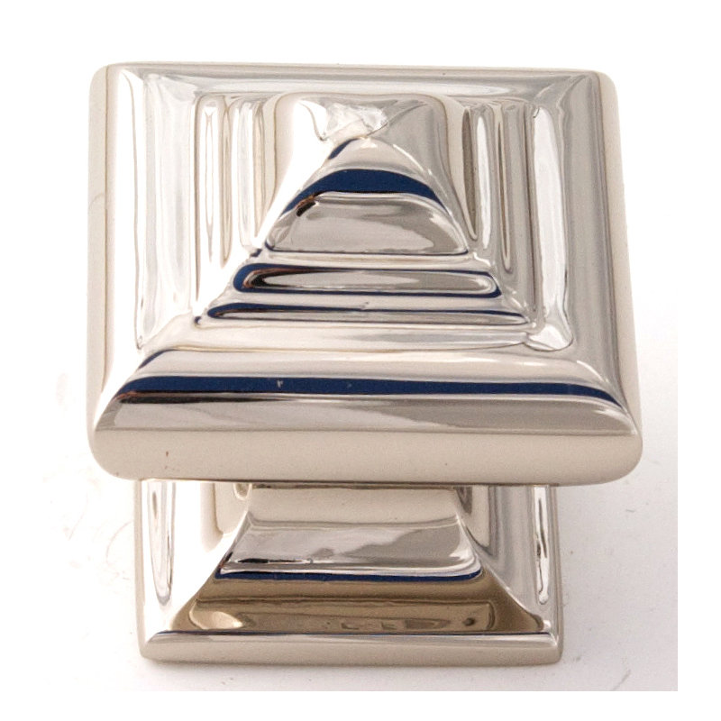 1 1/4" Length Square Knob, Polished Nickel