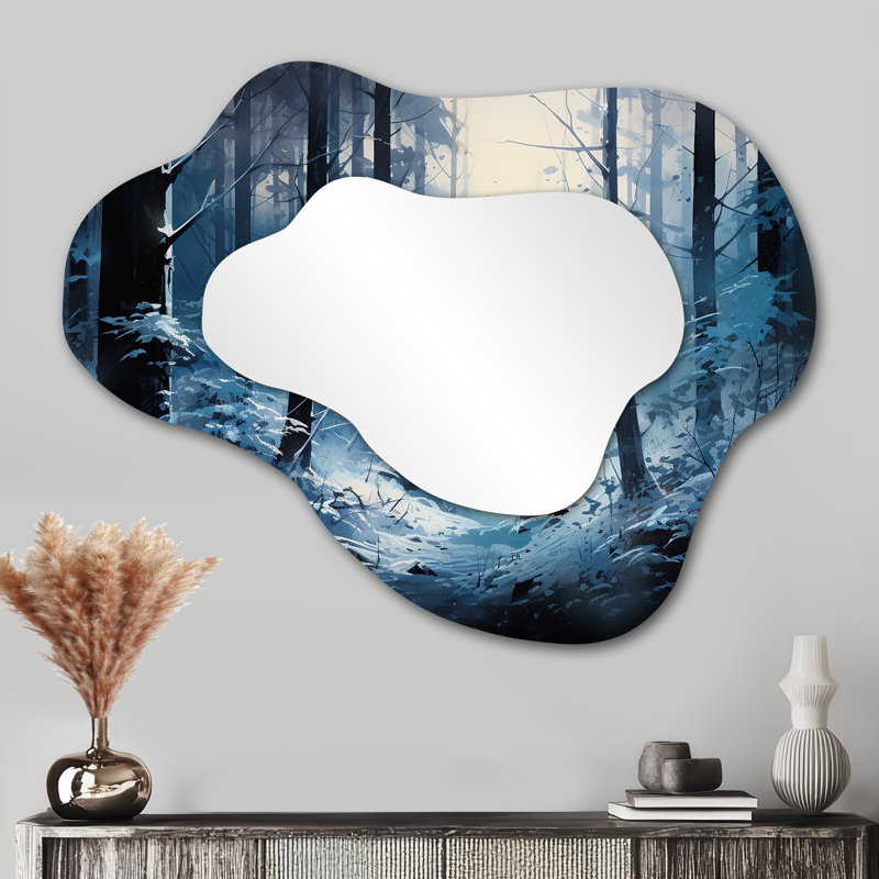 Miroir mural asymétrique traditionnel Misty Sunshine, 27 po x 35 po