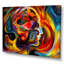 Visage sortant de coups de rouge et de jaune - Peinture sur toile-67464025-67464002