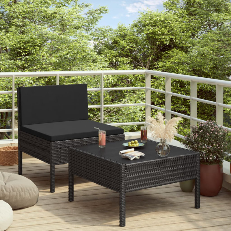 Chaise de patio Triva, Noir, gris