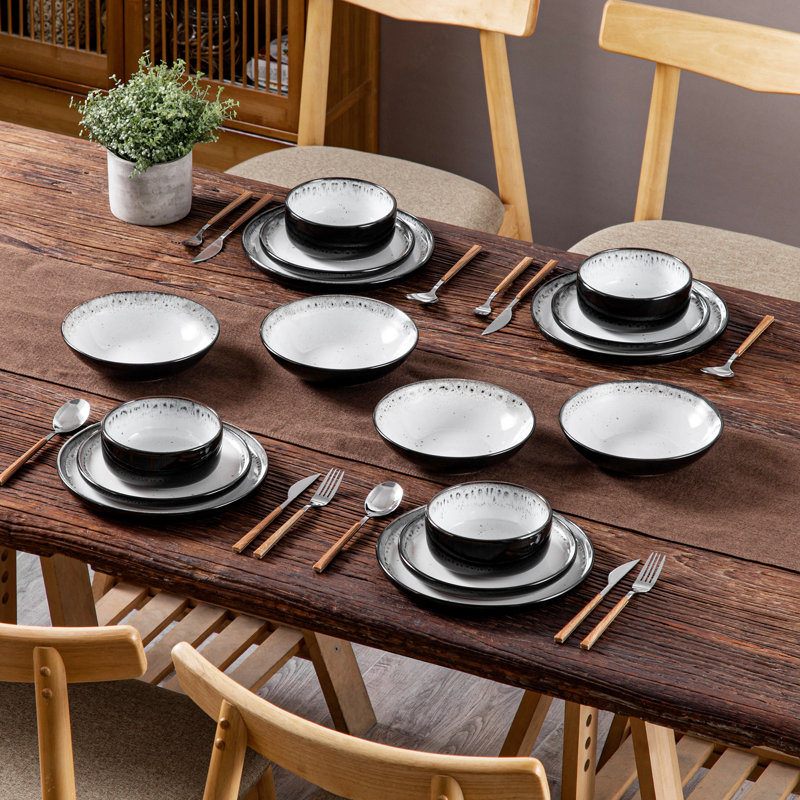 Piece Stoneware Dinnerware Set - Service for 4, Cream