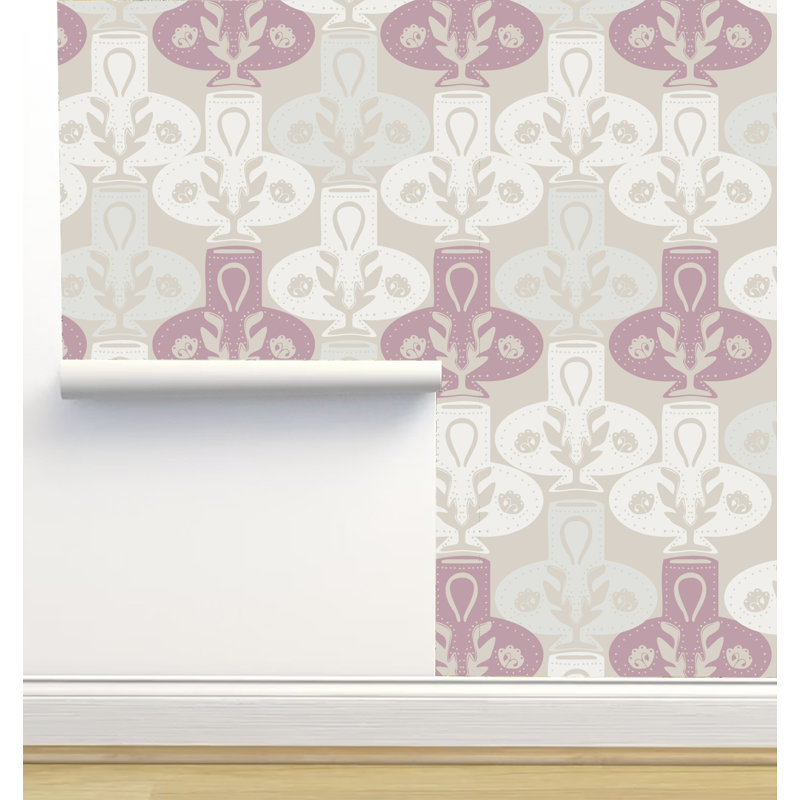 Rouleau de papier peint auto-adhésif texture L 6 pi x l 24 po Monor Designs, Rose