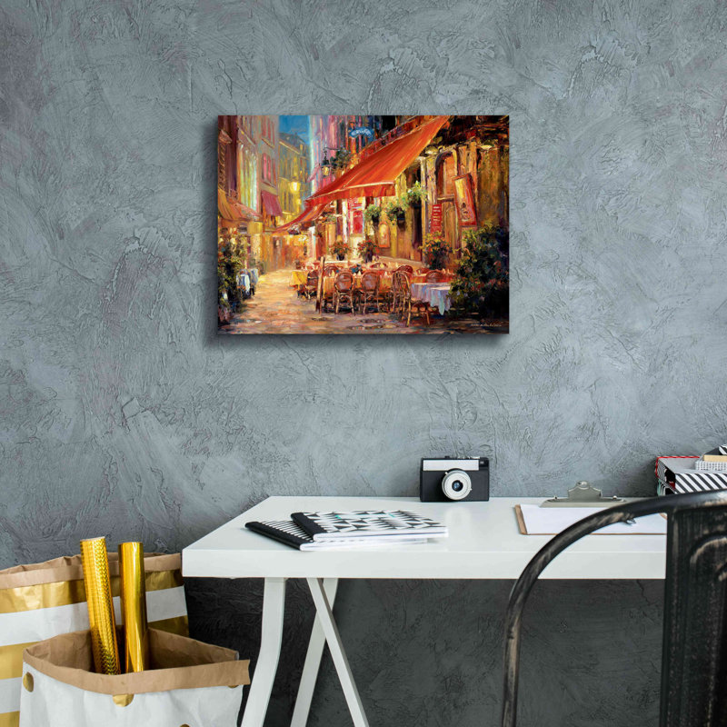 «Café in Light» par Haixia Liu, art mural sur toile, H 12 po x l 16 po x P 0,75 po