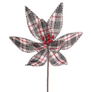 Burlap Poinsettia Christmas Picks