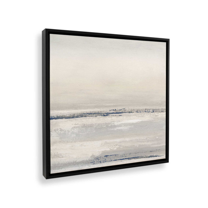 Impression abstraite Ethereal Tide v2, H 24,75 po x l 24,75 po x P 1,75 po, Cadre flottant noir satiné, 1