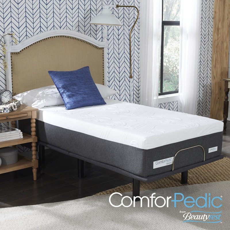 ComforPedic from Beautyrest Medium Gel Memory Foam Mattress with Adjustable Base, Twin XL, 12"