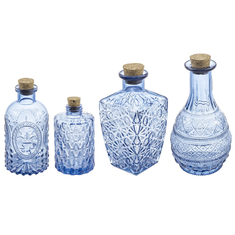 Glass Decorative Bottle, Blue