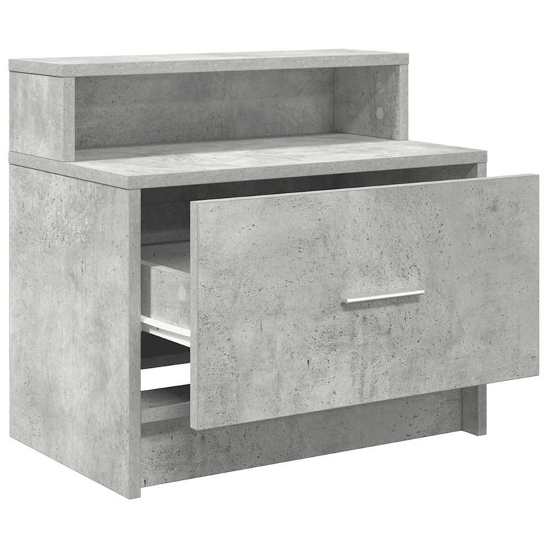 Asira 51cm W Manufactured Wood Bedside Table, Concrete Grey, Individual