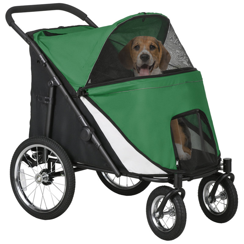 Foldable Pet Stroller, Green