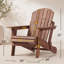 Chaise Adirondack pliante en bois surdimensionnée avec dossier et siège pré-assemblés, chaise de patio en bois pour patio