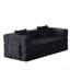 Canapé-lit modulaire en velours côtelé de 72,4 po avec mousse haute densité - noir-1545817357